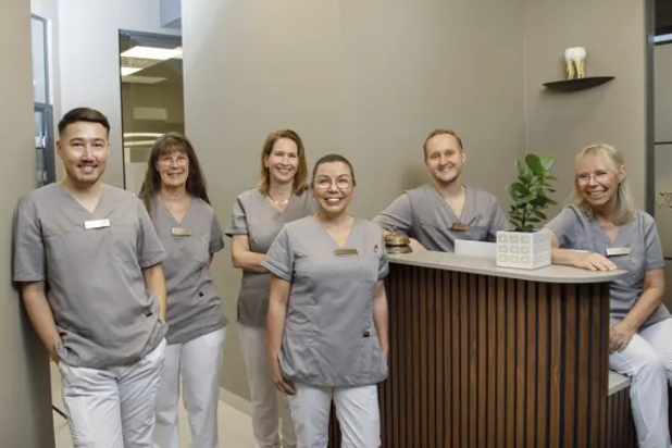 Vårdteam i receptionen